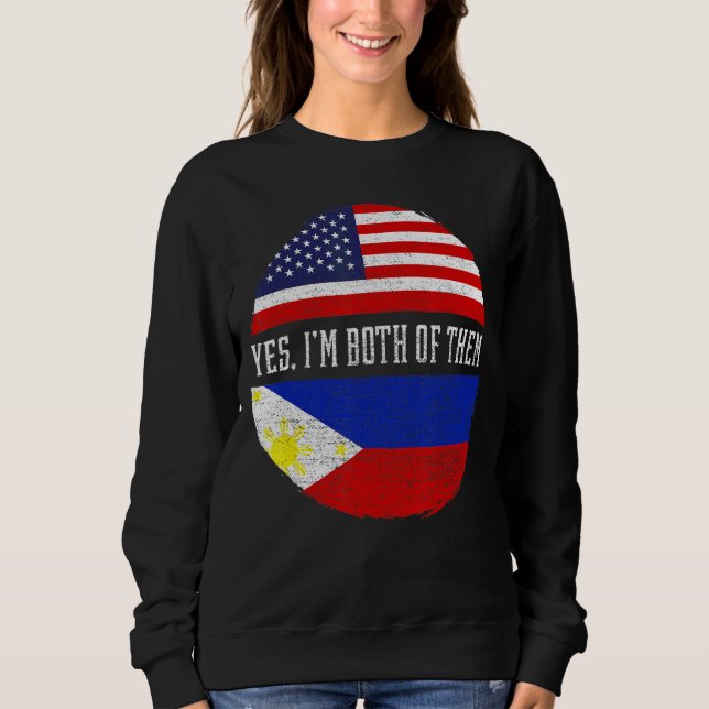 Sweatshirt Drapeau philippin mi-américain Philippines H (Devant)