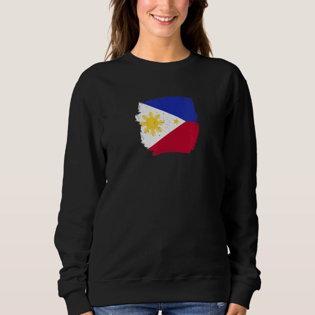Sweatshirt Drapeau philippin Vintage des Philippines (Devant)