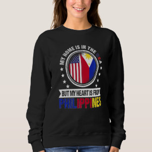 Sweatshirt Drapeau Philippins Américain Cœur Phillipines Amér