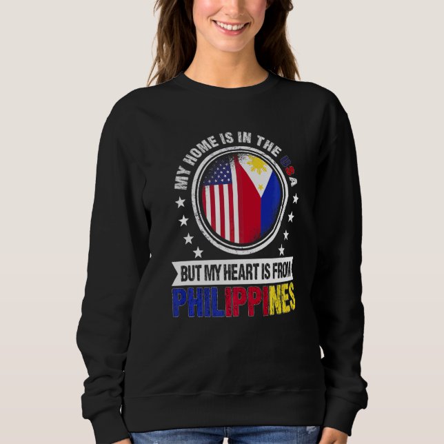 Sweatshirt Drapeau Philippins Américain Cœur Phillipines Amér (Devant)