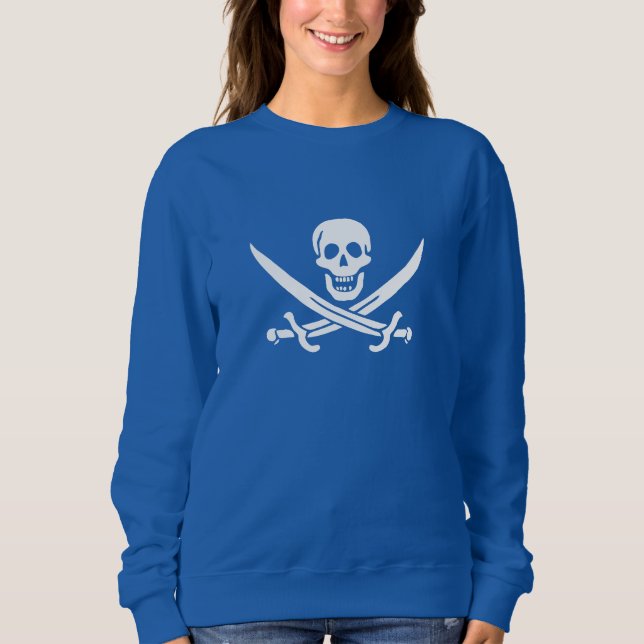 Sweatshirt Drapeau pirate crâne épées croisées (Devant)