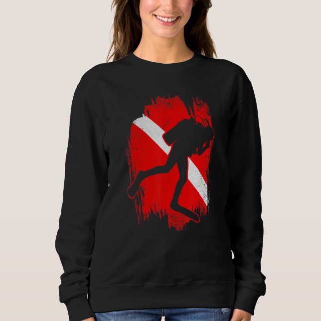 Sweatshirt Drapeau Plongée Plongée Plongée Divemaster Buddy D (Devant)