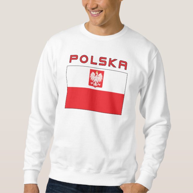 Sweatshirt Drapeau polonais de faucon avec Polska (Devant)