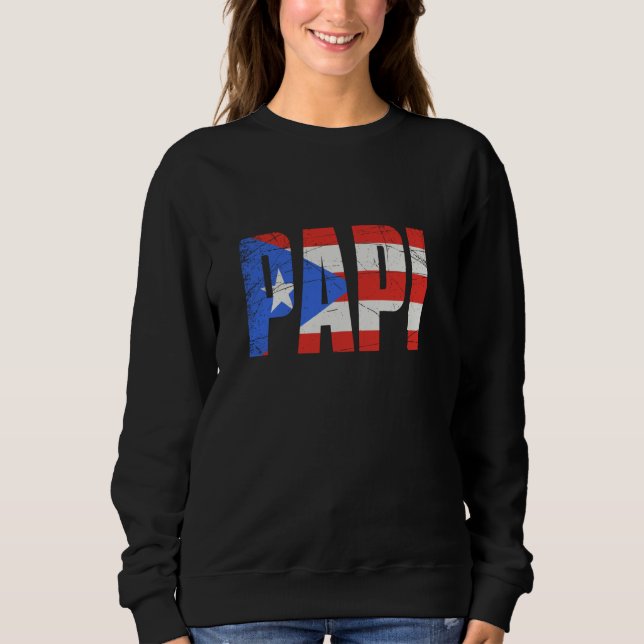 Sweatshirt Drapeau porto-ricain Mens Porto Rico Papi (Devant)