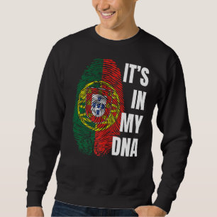 Sweatshirt Drapeau portugais Dna Empreinte d'empreintes digit