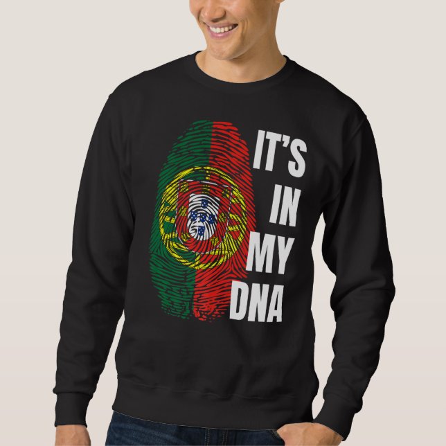 Sweatshirt Drapeau portugais Dna Empreinte d'empreintes digit (Devant)