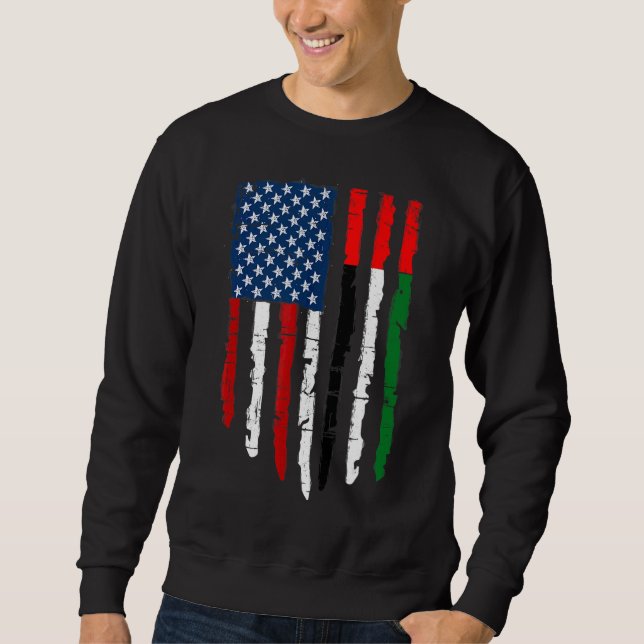 Sweatshirt Drapeau rétro-américain des Émirats arabes unis Ho (Devant)