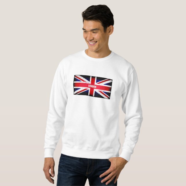 Sweatshirt Drapeau rétro Angleterre /Union Jack (Devant entier)