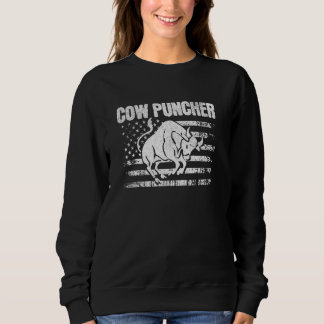 Sweatshirt Drapeau Rodeo Cowboy Cow Puncher Western USA