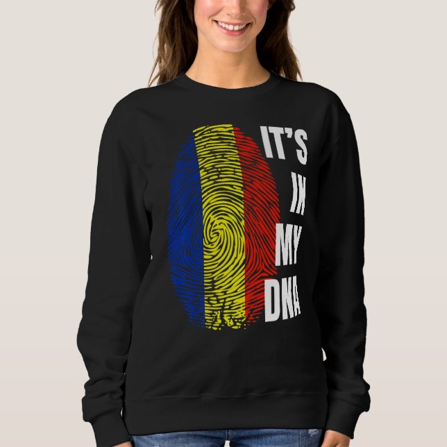Sweatshirt Drapeau roumain empreintes digitales Roumanie (Devant)