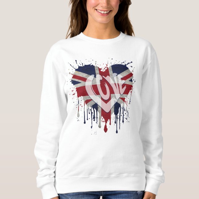Sweatshirt Drapeau Royaume-Uni Amour (Devant)