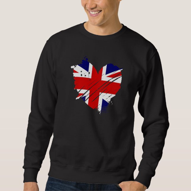 Sweatshirt Drapeau Royaume-Uni J'aime l'ADN pour les Britanni (Devant)