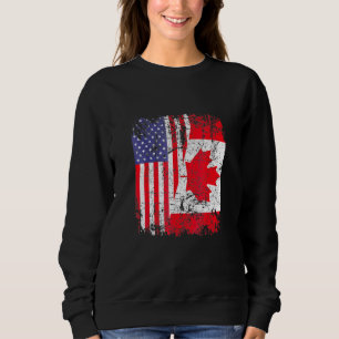 Sweatshirt Drapeau semi-américain des racines canadiennes Can