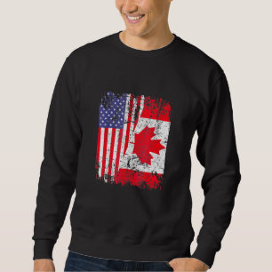 Sweatshirt Drapeau semi-américain des racines canadiennes Can