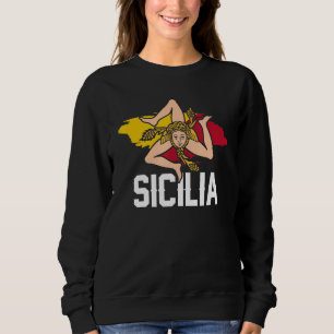 Sweatshirt Drapeau Sicile Sicile Palerme Italie 41