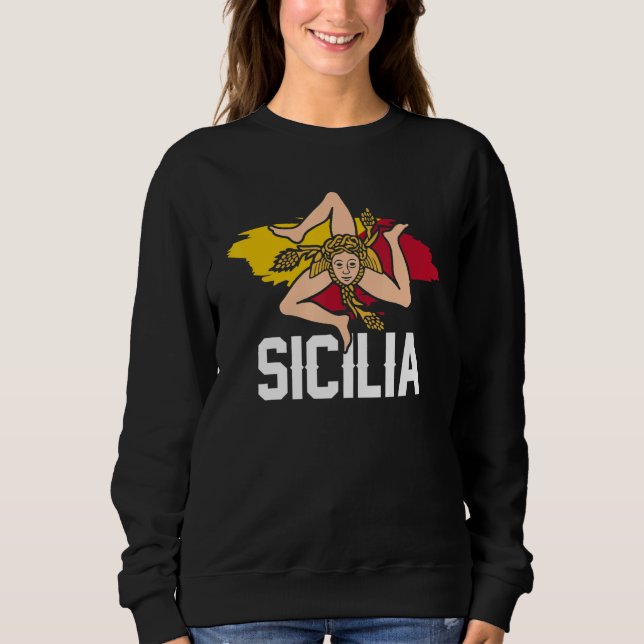 Sweatshirt Drapeau Sicile Sicile Palerme Italie 41 (Devant)