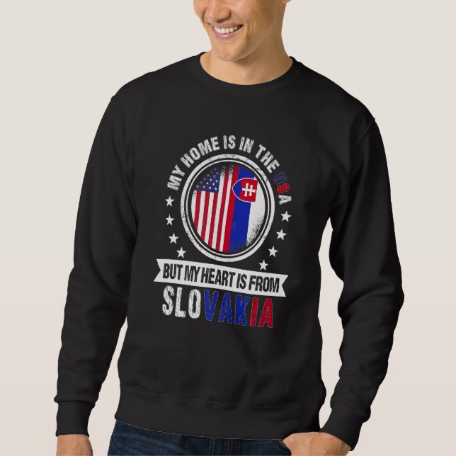 Sweatshirt Drapeau slovaque américain Cœur de Slovaquie Améri (Devant)