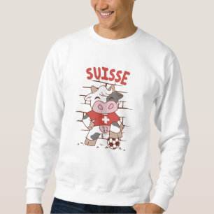 Sweatshirt Drapeau Suisse de football vaches