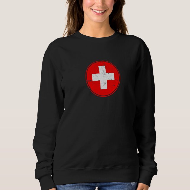 Sweatshirt Drapeau Suisse Fier Suisse   (Devant)