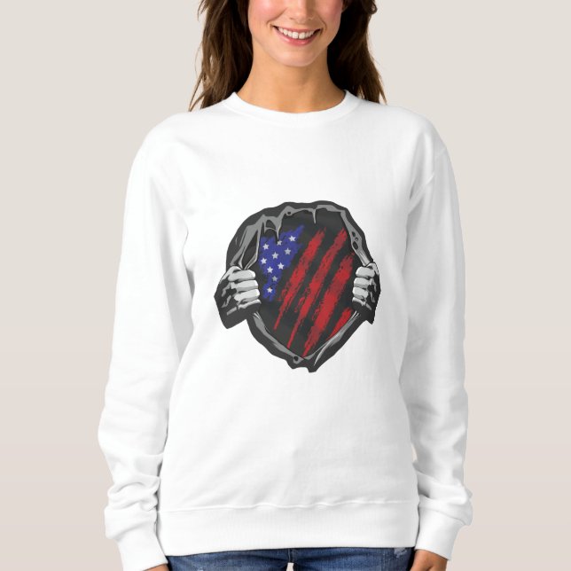Sweatshirt Drapeau superhero USA (Devant)
