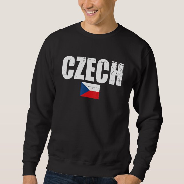 Sweatshirt Drapeau tchèque Vintage Tchéquie Tchéquie Tchéquie (Devant)