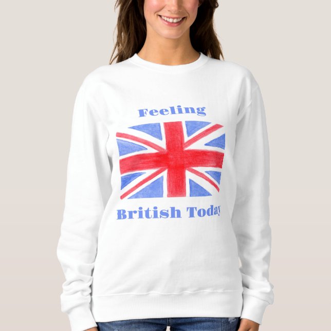 Sweatshirt Drapeau Union Jack aquarelle Sentiment britannique (Devant)