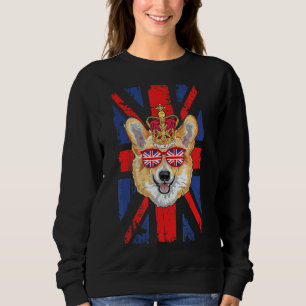 Sweatshirt Drapeau Union Jack Avec Corgi Pour Enfants Et Angl