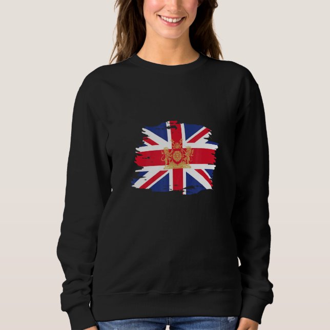 Sweatshirt Drapeau Union Jack britannique avec armoiries roya (Devant)