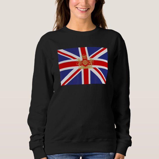 Sweatshirt Drapeau Union Jack Britannique Avec Royal Crest Uk (Devant)