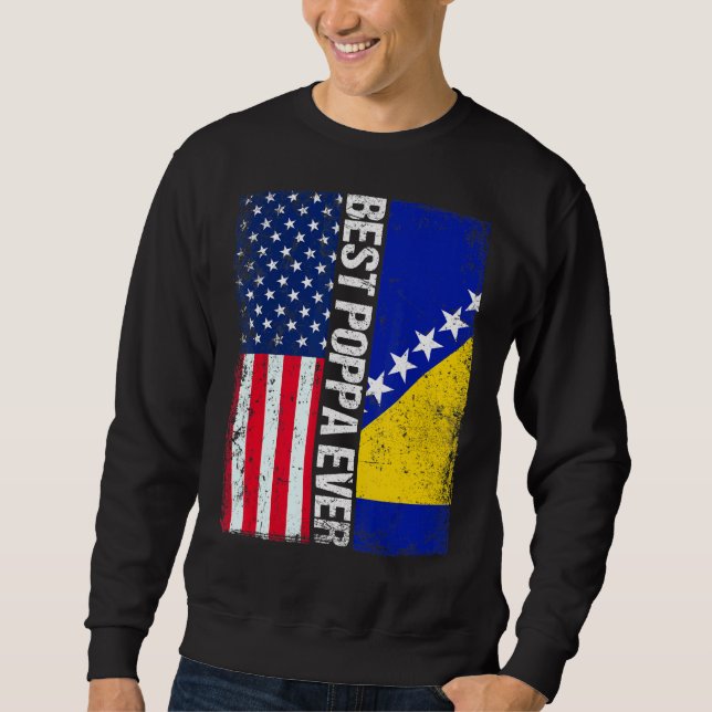 Sweatshirt Drapeau Usa & Drapeau Bosnie-Herzégovine Meilleur  (Devant)