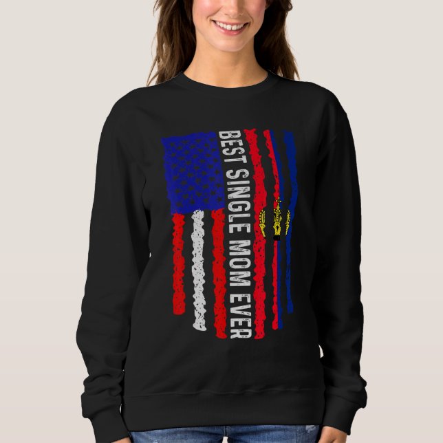 Sweatshirt Drapeau Usa Liechtenstein Drapeau Meilleure maman  (Devant)