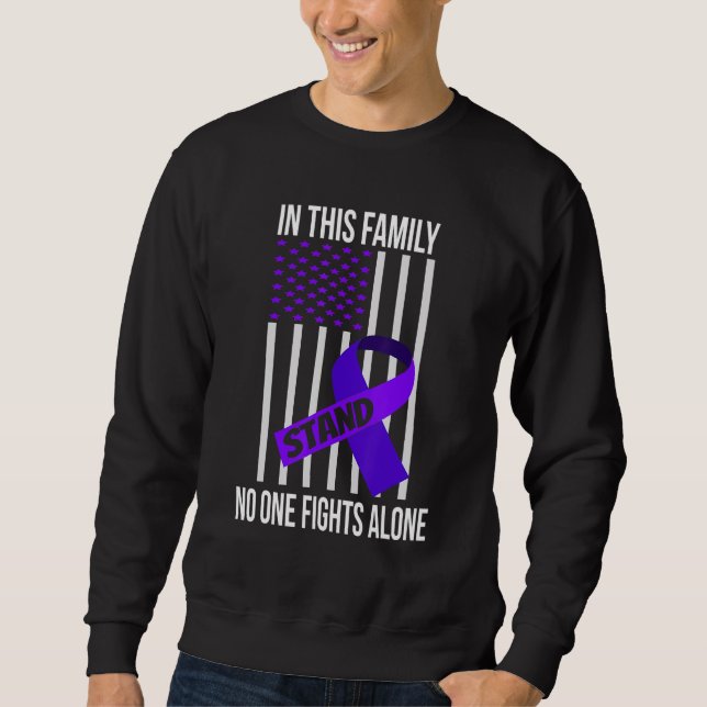 Sweatshirt Drapeau Usa Ruban Violet Sensibilisation à la Viol (Devant)