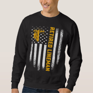 Sweatshirt Drapeau USA vintage Câble électrique retiré Linema