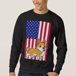 Sweatshirt Drapeau ussa de Chien Corgi