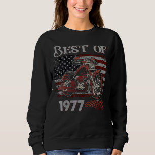 Sweatshirt Drapeau vintage Américain Best Of 1977 Motorcycle