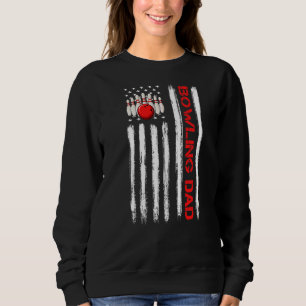 Sweatshirt Drapeau Vintage américain Bowling Papa Bowling Tea