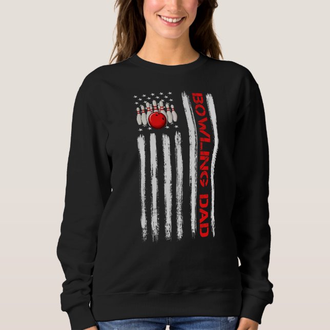 Sweatshirt Drapeau Vintage américain Bowling Papa Bowling Tea (Devant)