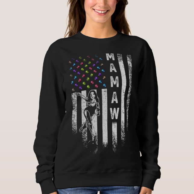 Sweatshirt Drapeau vintage Américain Fier Bowling Mamaw Bowle (Devant)