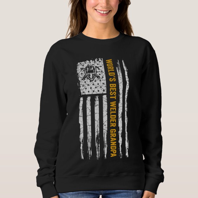 Sweatshirt Drapeau vintage Américain Monde S Meilleure Soudur (Devant)