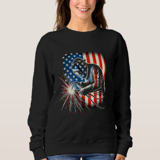 Sweatshirt Drapeau vintage américain soudeur héros