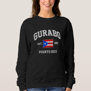 Sweatshirt Drapeau Vintage Boricua Gurabo Porto Rico Athlète 