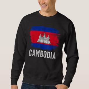 Sweatshirt Drapeau Vintage Cambodge pour cambodgiens