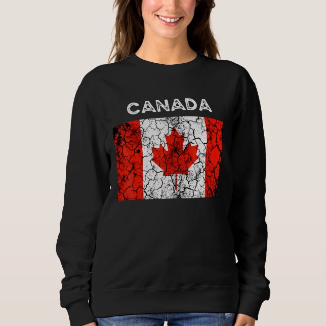 Sweatshirt Drapeau vintage Canada Maple Leaf Hommes Femmes (Devant)