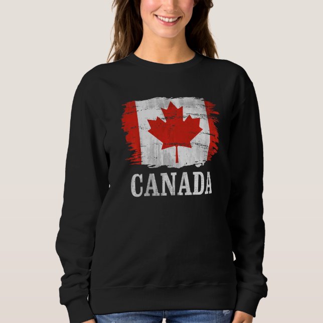 Sweatshirt Drapeau Vintage Canada pour Canadien (Devant)