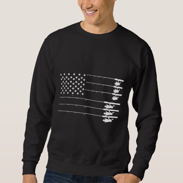 Sweatshirt Drapeau Vintage cool Poteaux de pêche (Devant)