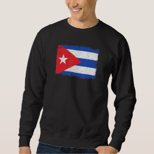 Sweatshirt Drapeau Vintage Cuba Patrimoine Racines Cubaines F