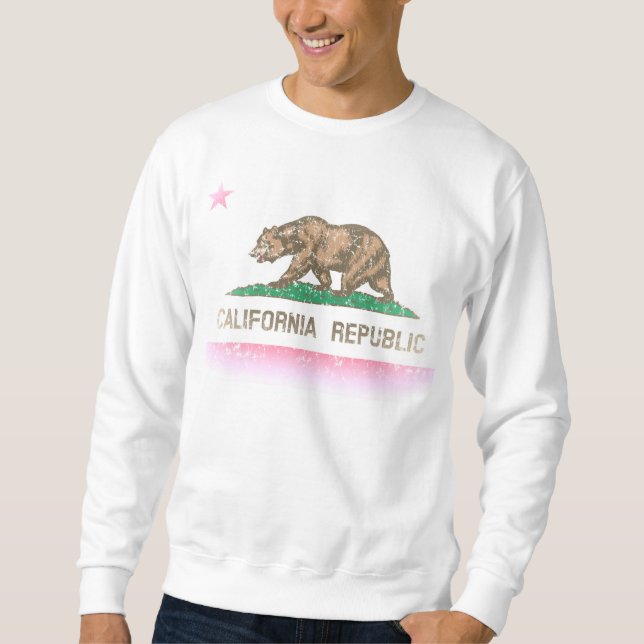 Sweatshirt Drapeau vintage de la Californie (Devant)