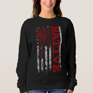 Sweatshirt Drapeau Vintage de la fête des Amérindiens Usa