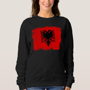 Sweatshirt Drapeau vintage de l'Albanie Fête de l'indépendanc