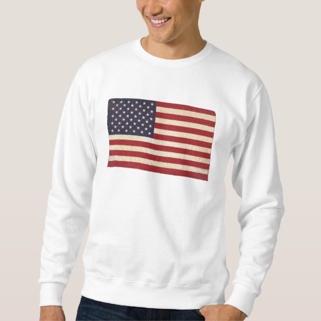 Sweatshirt Drapeau vintage des Etats-Unis (Devant)